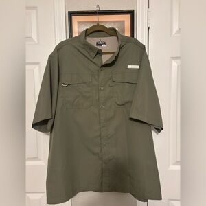 Habit Men's UPF 40+ UV Protection Short-Sleeve Fishing Shirt Sz XL Sage Green